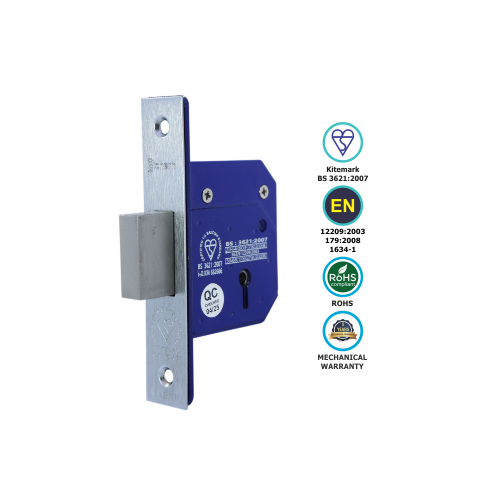 Bs3621 5 Lever Dead Lock (3g114) Retro Fit 66mm, 76mm - Satin Stainless and Electro Brass - Each 2 Bs3621 5 Lever Dead Lock (3g114) Retro Fit 66mm, 76mm - Satin Stainless and Electro Brass - Each
