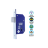 Bs3621 5 Lever Upright Dead Lock (3g110) Retro Fit 73mm - Satin Stainless and Electro Brass - Each 3 Bs3621 5 Lever Upright Dead Lock (3g110) Retro Fit 73mm - Satin Stainless and Electro Brass - Each