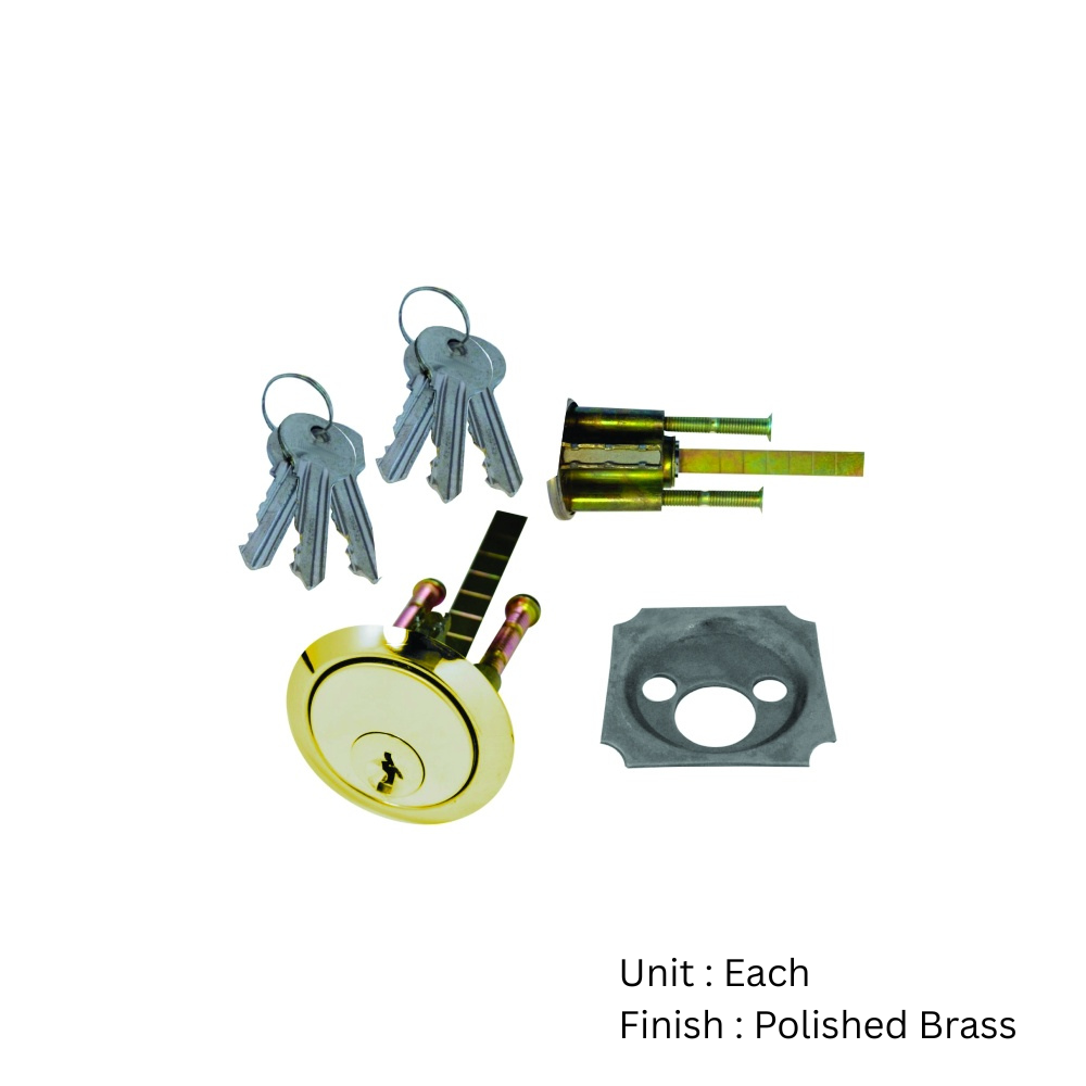 Premium Rim Cylinder - 3 Keys Polished Brass Each 2 Premium Rim Cylinder - 3 Keys Polished Brass Each