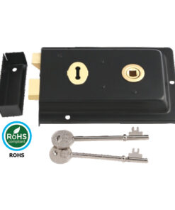 Fluted Rim Lock 150 X 100mm Epoxy Black Each