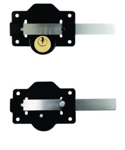 Long Throw Cylinder Rim Dead Lock - Double Epoxy Black Each