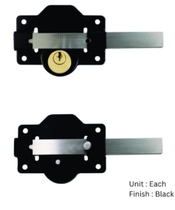Long Throw Cylinder Rim Dead Lock - Double Epoxy Black Each