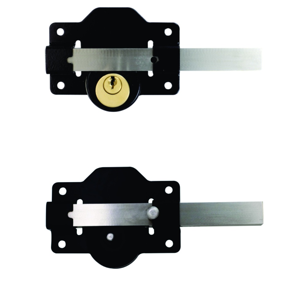 Long Throw Cylinder Rim Dead Lock - Single Epoxy Black Each 1 Long Throw Cylinder Rim Dead Lock - Single Epoxy Black Each