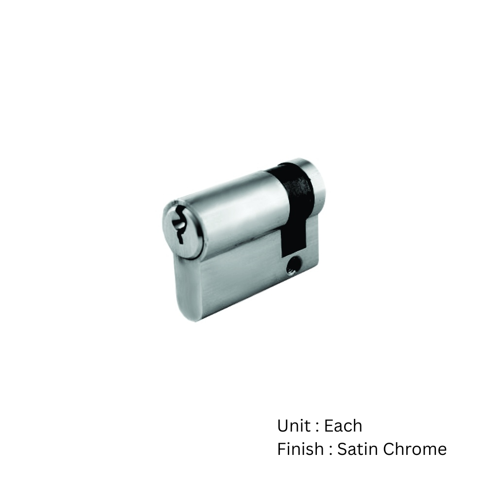 Euro Profile Cylinder - Single 45mm Satin Chrome Each 2 Euro Profile Cylinder - Single 45mm Satin Chrome Each