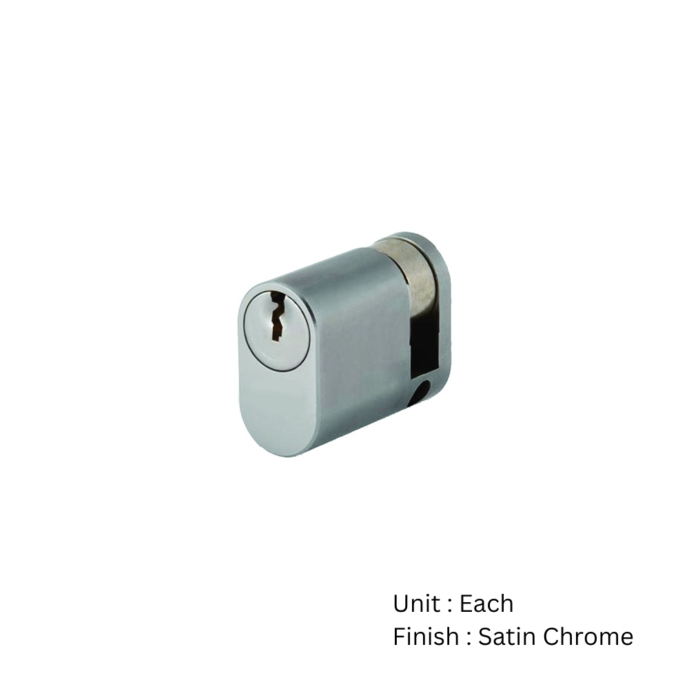 Oval Profile Cylinder - Single 45mm Satin Chrome Each 2 Oval Profile Cylinder - Single 45mm Satin Chrome Each