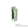 Sliding Door Set - Entrance - Satin Nickel Plated Each 3 Sliding Door Set - Entrance - Satin Nickel Plated Each