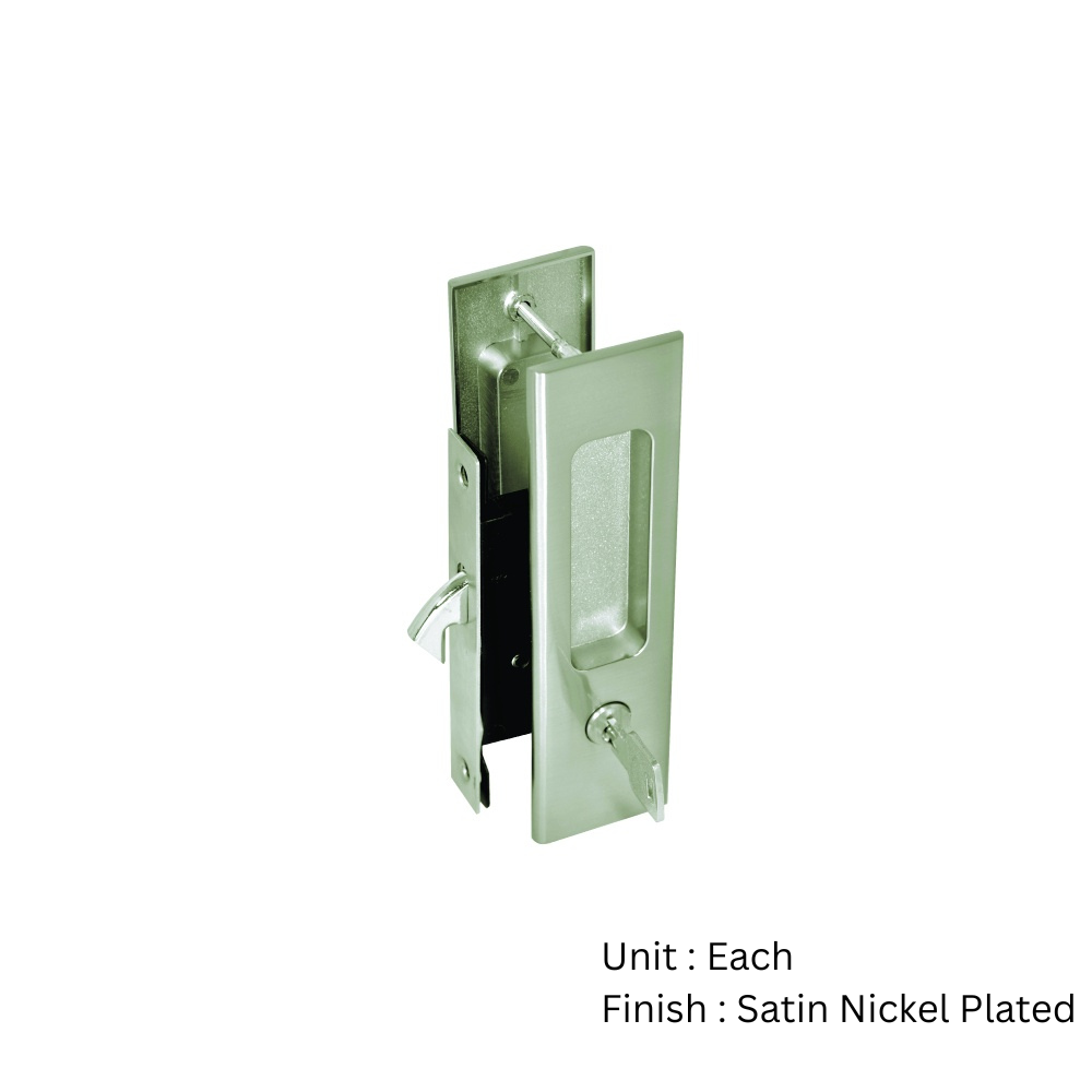 Sliding Door Set - Entrance - Satin Nickel Plated Each 2 Sliding Door Set - Entrance - Satin Nickel Plated Each