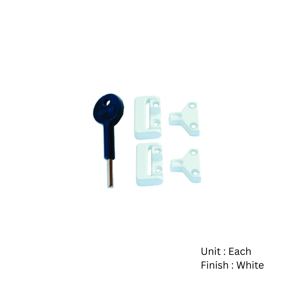 Window Toggle Lock Metal - 2 + Key (8k106) Epoxy White Each 2 Window Toggle Lock Metal - 2 + Key (8k106) Epoxy White Each