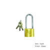 Tri-Circle Brass Padlock - Long Shackle 32mm Brass Each 3 Tri-Circle Brass Padlock - Long Shackle 32mm Brass Each
