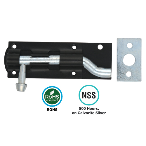 Necked Tower Bolt 100mm,150mm with Bright Zinc Plated and Epoxy Black Each 2 Necked Tower Bolt 100mm,150mm with Bright Zinc Plated and Epoxy Black Each
