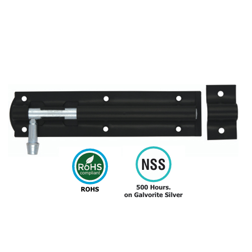 Tower Bolt - Prepack Epoxy Black, Galvorite Silver with Multiple Sizes Pack 2 Tower Bolt - Prepack Epoxy Black, Galvorite Silver with Multiple Sizes Pack