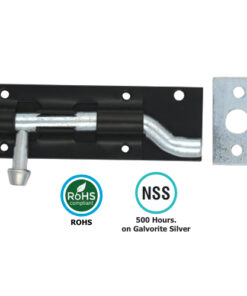 Necked Tower Bolt - Prepack Epoxy Black and Galvorite Silver Finish with Different Sizes Each