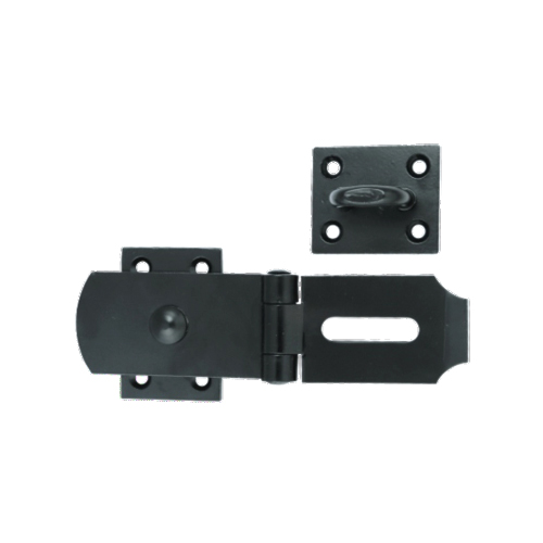 Swivel Locking Bar With Hasp and Staple 200mm with Epoxy Black and Hot Spelter Gal. Finish Pcs 1 Swivel Locking Bar With Hasp and Staple 200mm with Epoxy Black and Hot Spelter Gal. Finish Pcs