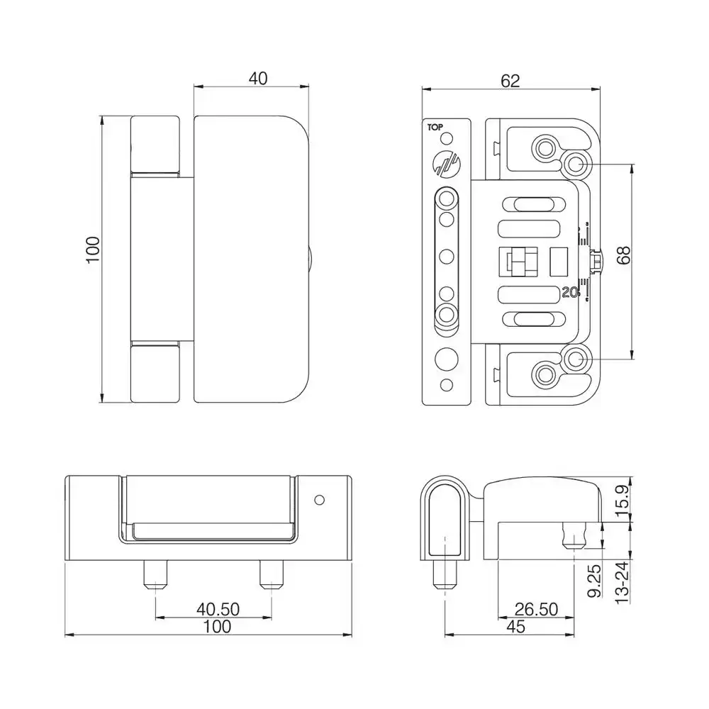 Mila Evolution 3D Security Flag Hinge 2 Mila Evolution 3D Security Flag Hinge - Image 2