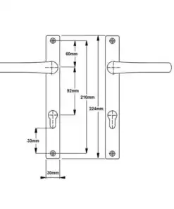 Alternative view of Lever UPVC Multipoint Door Handles - 92mm PZ Unsprung 212mm Screw Centres