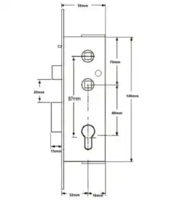 Alternative view of Gibbons Monalock Copy Gearbox With Snib For Aluminium Doors - Lift Lever or Double Spindle