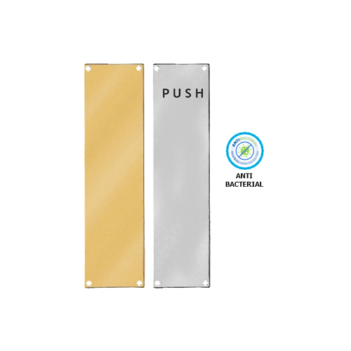 Stainless Steel Finger Plate - Push 300 X 75mm With Multiple Finish Each 2 Stainless Steel Finger Plate - Push 300 X 75mm With Multiple Finish Each