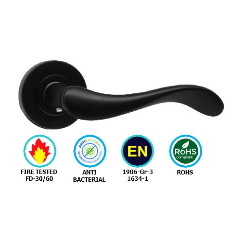 Pembroke Round Lever On Rose - 52mm Set - Available in Multiple Finishes 2 Pembroke Round Lever On Rose - 52mm Set - Available in Multiple Finishes