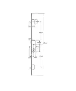 Alternative view of AV2 + Latch Deadbolt 2 Hooks Flat 16mm Faceplate Autolocking Multipoint Door Lock