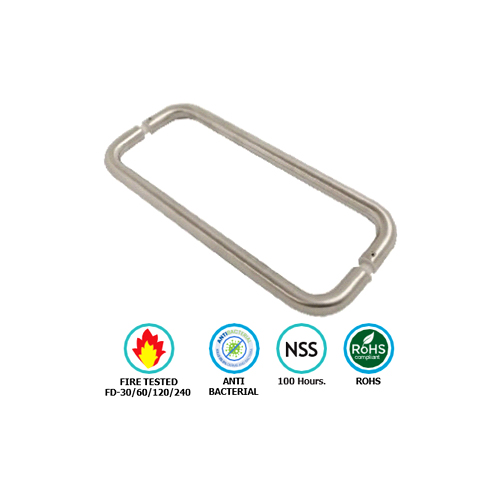 Stainless Steel - Back To Back Pull Handle - Brass Insert Satin Stainless with Different Sizes Pair 3 Stainless Steel - Back To Back Pull Handle - Brass Insert Satin Stainless with Different Sizes Pair
