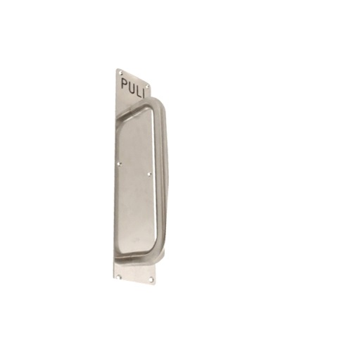 Stainless Steel Pull Handle On Plate - Brass Insert 225/300 X 19mm Satin Stainless Each 1 Stainless Steel Pull Handle On Plate - Brass Insert 225/300 X 19mm Satin Stainless Each