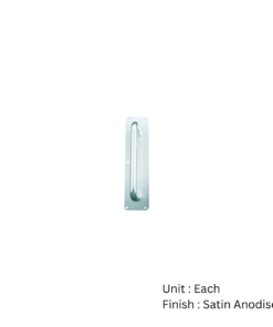 Aluminium Round Bar Pull Handle On Plate 300 X 19mm Satin Anodised Each