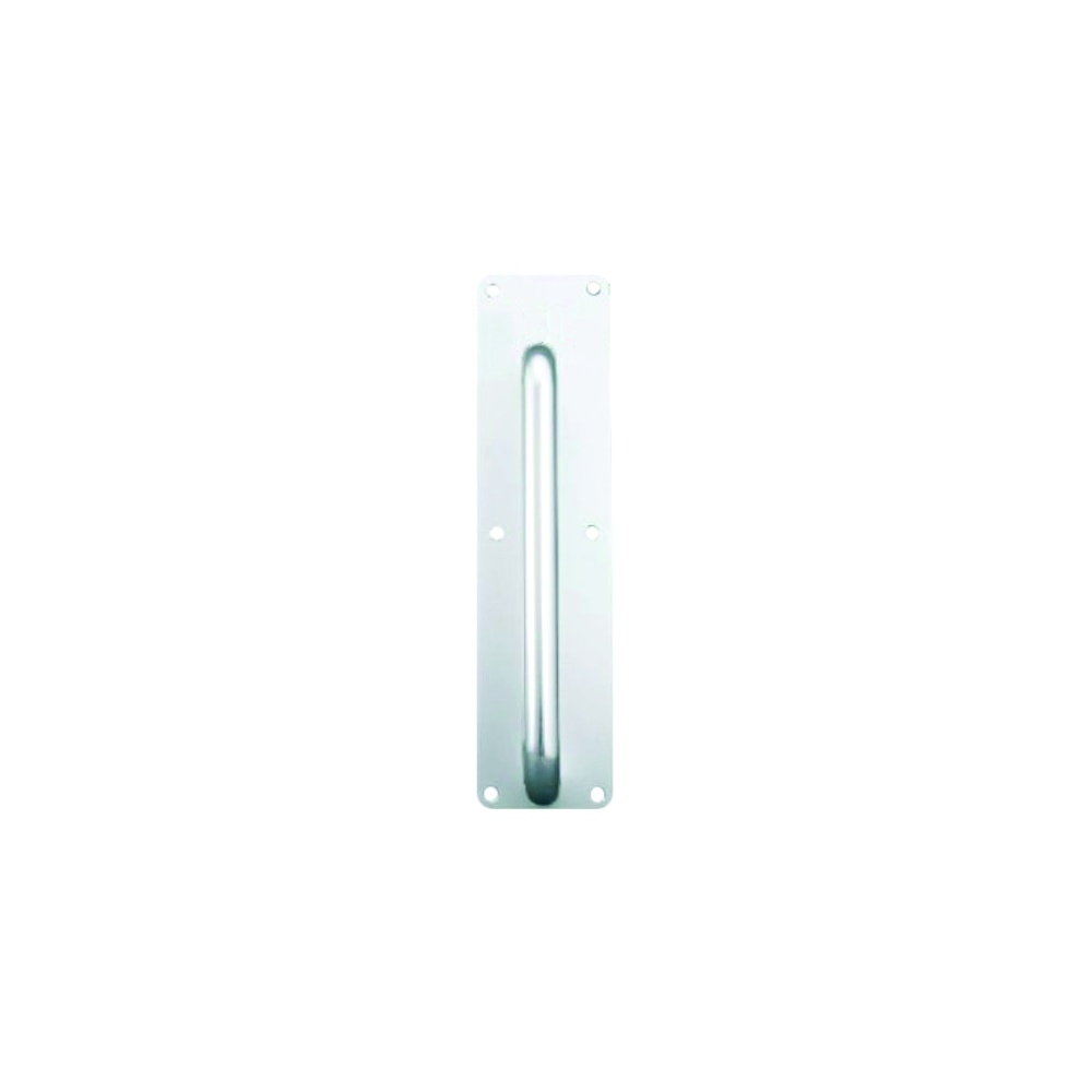 Aluminium Round Bar Pull Handle On Plate - Pull 300 X 19mm Satin Anodised Each 1 Aluminium Round Bar Pull Handle On Plate - Pull 300 X 19mm Satin Anodised Each