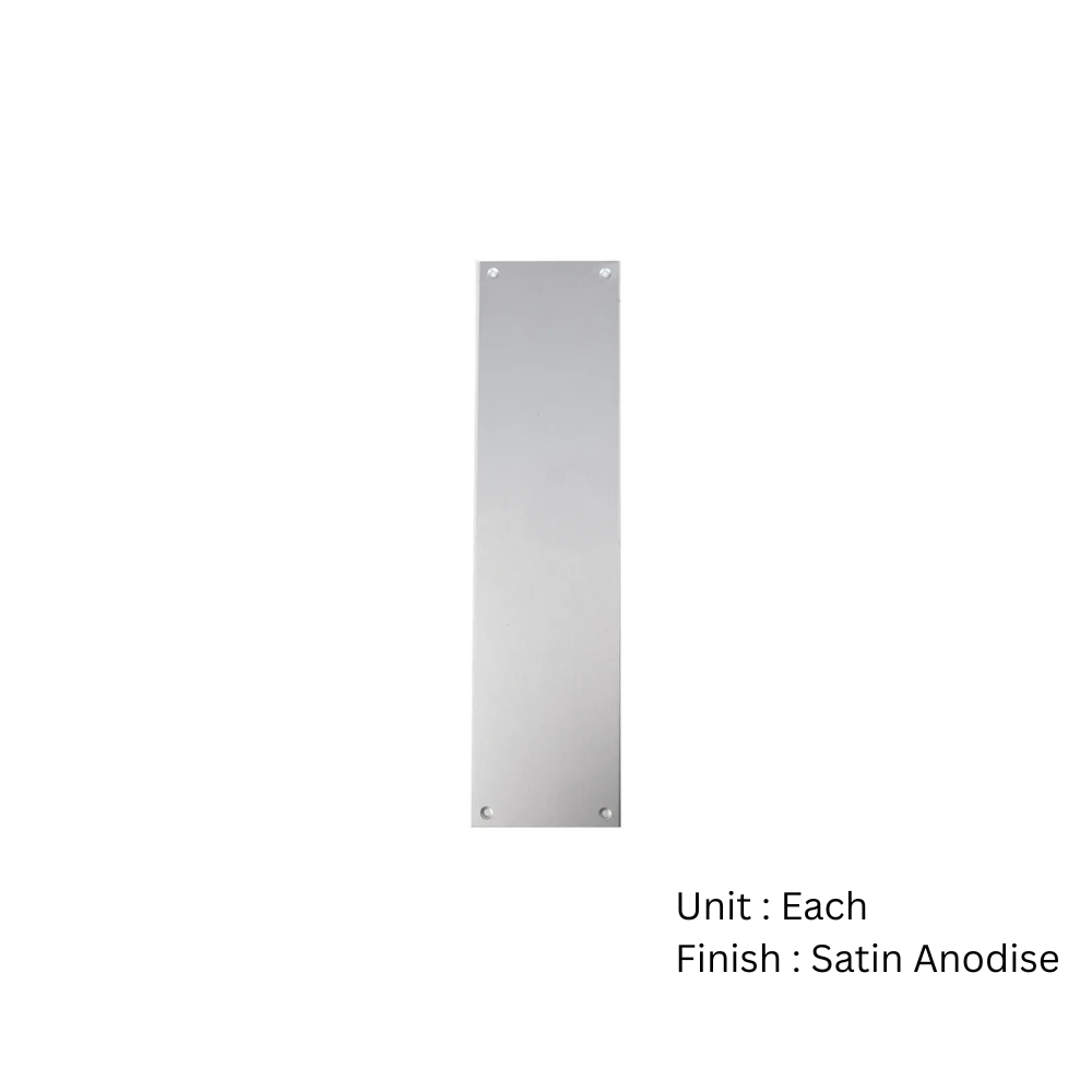 Aluminium Finger Plate - Plain 300 X 76mm Satin Anodised Each 2 Aluminium Finger Plate - Plain 300 X 76mm Satin Anodised Each