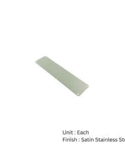 Stainless Steel Finger Plate - Plain - Radius Corners 350 X 75 X 1.5mm Satin Each