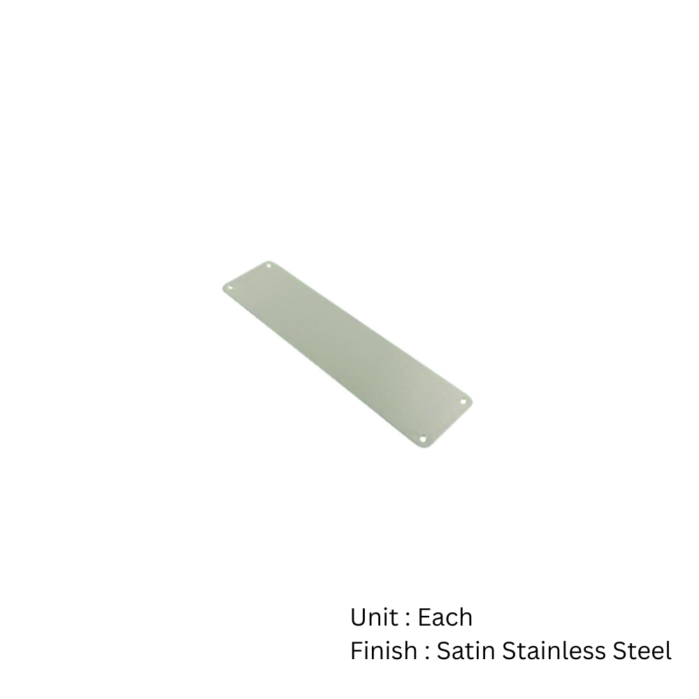 Stainless Steel Finger Plate - Plain - Radius Corners 350 X 75 X 1.5mm Satin Each 2 Stainless Steel Finger Plate - Plain - Radius Corners 350 X 75 X 1.5mm Satin Each