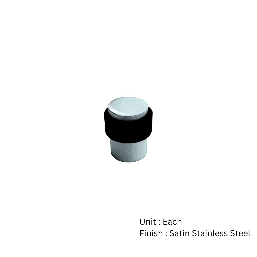 Floor Mounted Stainless Steel Collared Door Stop - Flat 30 X 40mm Satin Each 2 Floor Mounted Stainless Steel Collared Door Stop - Flat 30 X 40mm Satin Each