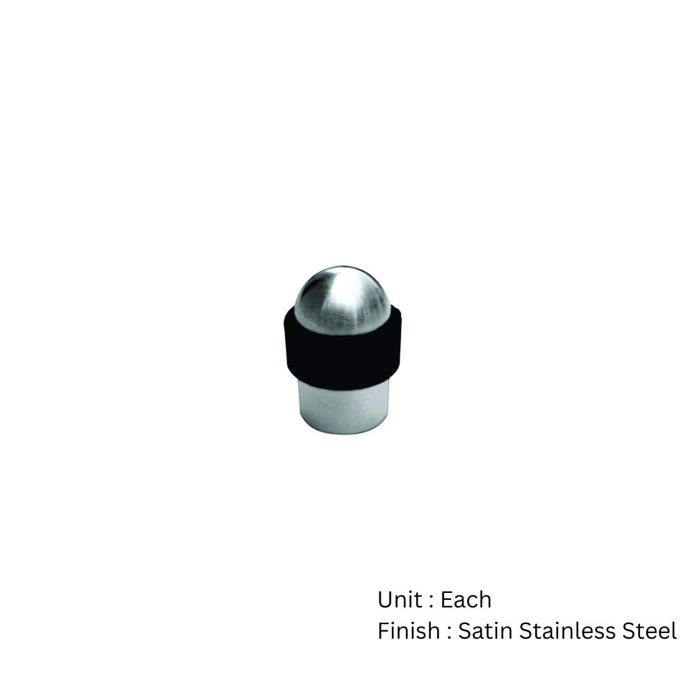Floor Mounted Stainless Steel Collared Door Stop - Conical 30 X 45mm Satin Each 2 Floor Mounted Stainless Steel Collared Door Stop - Conical 30 X 45mm Satin Each