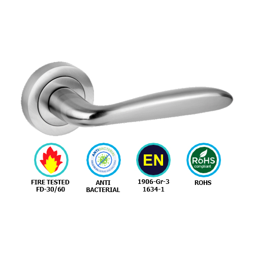 Lincoln Round Rose Latch To En1906 (Part 3) -127mm x 52mm Set - Available in Multiple Finishes 3 Lincoln Round Rose Latch To En1906 (Part 3) -127mm x 52mm Set - Available in Multiple Finishes