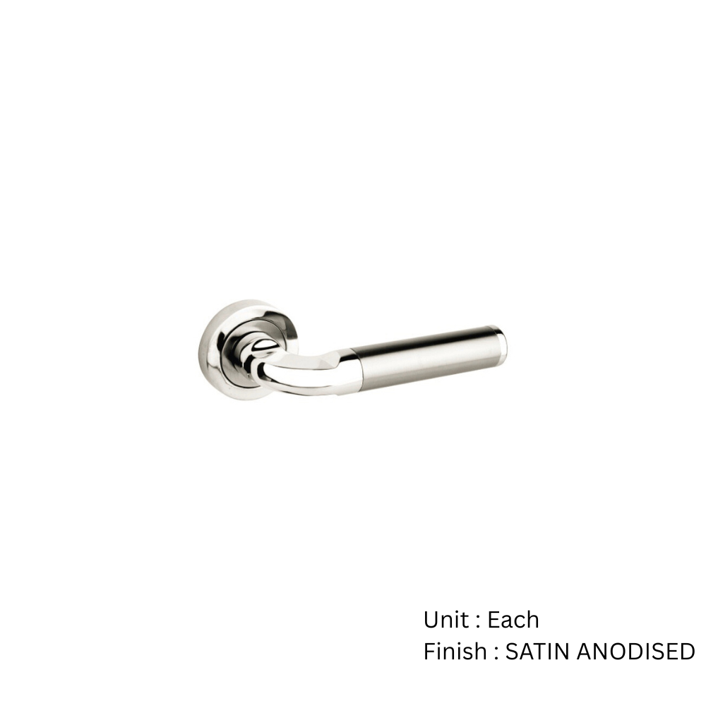 Alnwick Round Rose Latch Polished/Satin Chrome and Matt Black Set 2 Alnwick Round Rose Latch Polished/Satin Chrome and Matt Black Set