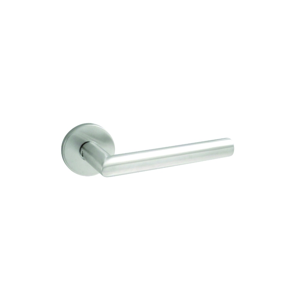 Stainless Steel Round Rose Latch - Mitred Satin Stainless Set 1 Stainless Steel Round Rose Latch - Mitred Satin Stainless Set