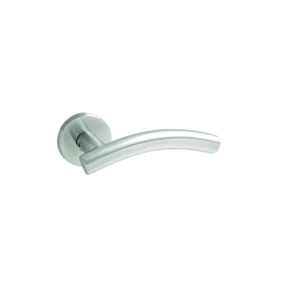 Stainless Steel Round Rose Latch - Arched Satin Stainless Set 1 Stainless Steel Round Rose Latch - Arched Satin Stainless Set