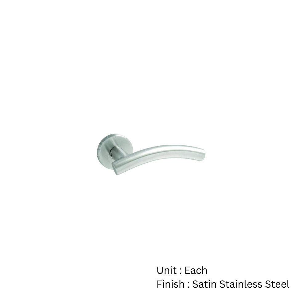 Stainless Steel Round Rose Latch - Arched Satin Stainless Set 2 Stainless Steel Round Rose Latch - Arched Satin Stainless Set
