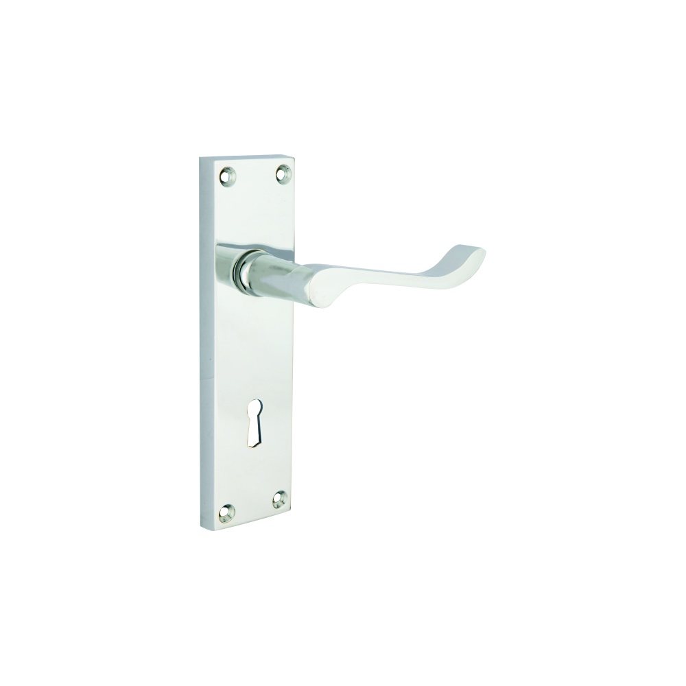 Contract Vict Scroll Lock Furniture - Zinc Satin Chrome Set 1 Contract Vict Scroll Lock Furniture - Zinc Satin Chrome Set