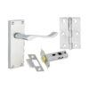 Contract Victorian Scroll Internal Latch Pack - Zinc Polished Electro Brass Pack