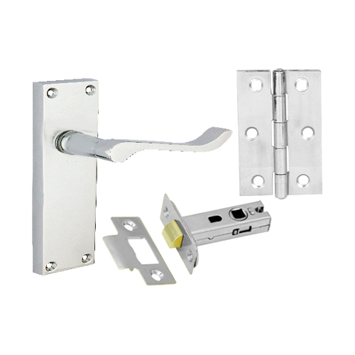 Contract Victorian Scroll Internal Latch Pack - Zinc Chrome Plated Pack 1 Contract Victorian Scroll Internal Latch Pack - Zinc Chrome Plated Pack