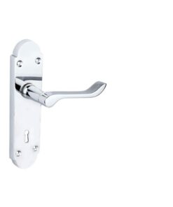Shaped Scroll Lock Furniture (Carisbrooke) To En1906 (Pt3) Satin Chrome Set