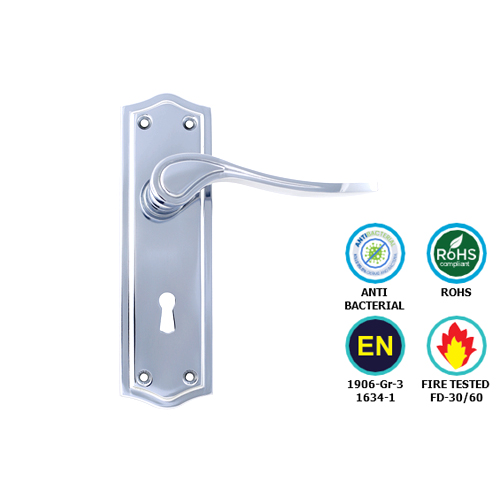 Orford Lock Furniture To En1906 (Pt3) - Chrome Plated and Satin Nickel Plated Set 3 Orford Lock Furniture To En1906 (Pt3) - Chrome Plated and Satin Nickel Plated Set