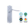 Orford Long Latch Furniture To En1906 (Pt3) - Chrome Plated and Satin Nickel Plated Set 5 Orford Long Latch Furniture To En1906 (Pt3) - Chrome Plated and Satin Nickel Plated Set