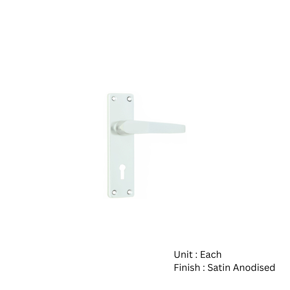 Whitworth Aluminium Lock Handle Satin Anodised Set 2 Whitworth Aluminium Lock Handle Satin Anodised Set