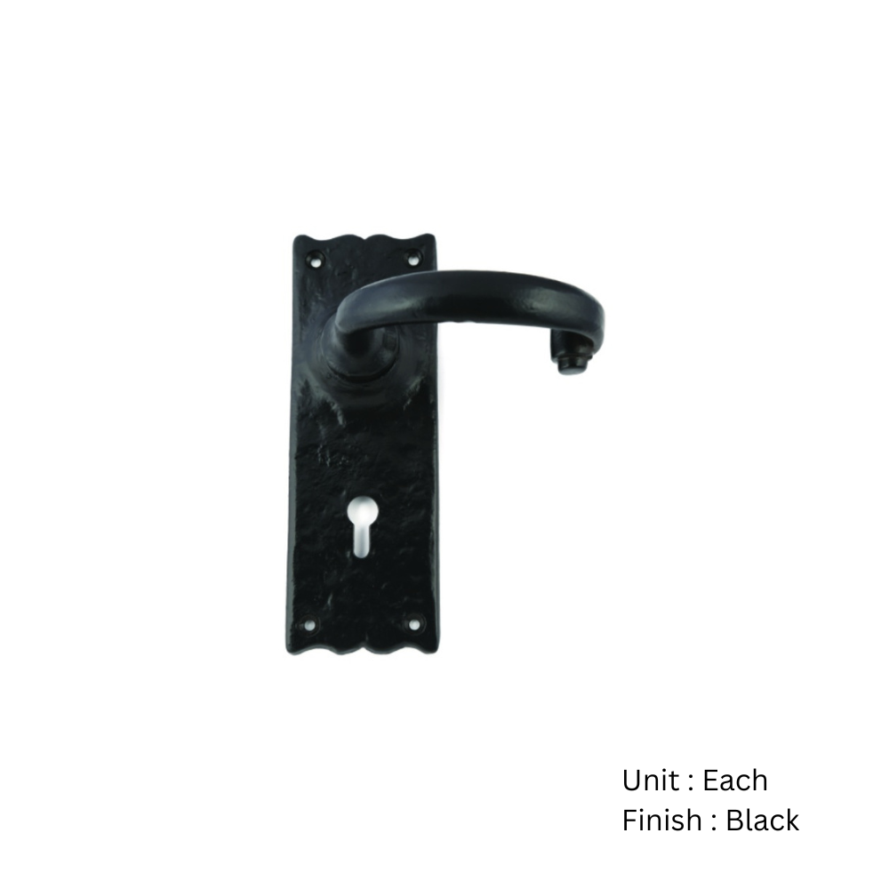 Black Antique Traditional Lock Furniture - Ludlow Epoxy Black Set 2 Black Antique Traditional Lock Furniture - Ludlow Epoxy Black Set