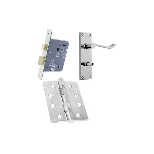 Scroll Fire Rated Bath - Polished Chrome and Sation Chrome Pack 1 Scroll Fire Rated Bath - Polished Chrome and Sation Chrome Pack