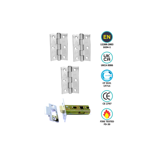 CE Fire Door Pack - 1½ Pair 2020 BTP / Tubular Latch 3 CE Fire Door Pack - 1½ Pair 2020 BTP / Tubular Latch