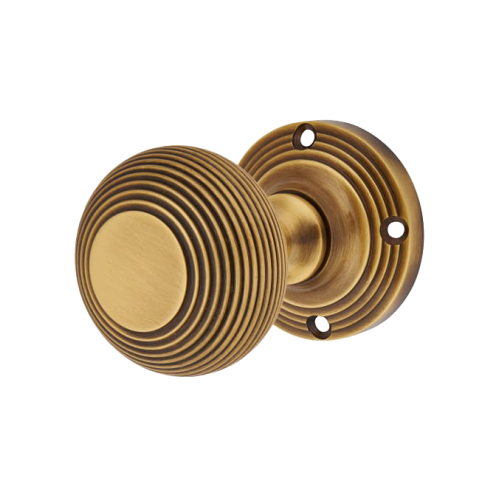 Queen Anne Mortice Knob 59mm Antique Brass Pair 1 Queen Anne Mortice Knob 59mm Antique Brass Pair