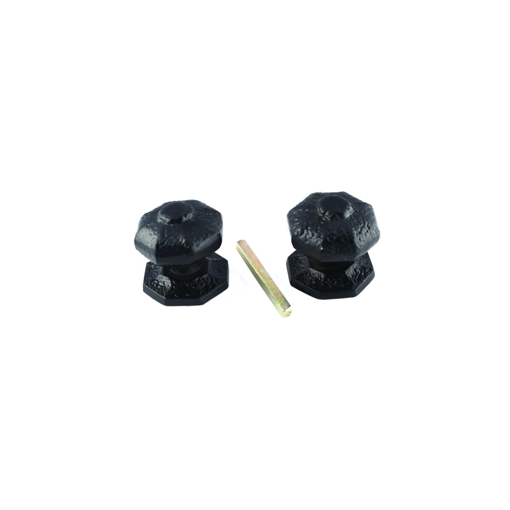 Black Antique Octagonal Mortice Knob Furniture 66mm Epoxy Black Set 1 Black Antique Octagonal Mortice Knob Furniture 66mm Epoxy Black Set