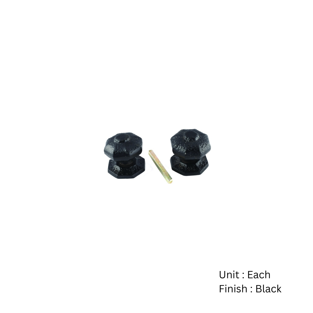 Black Antique Octagonal Mortice Knob Furniture 66mm Epoxy Black Set 2 Black Antique Octagonal Mortice Knob Furniture 66mm Epoxy Black Set